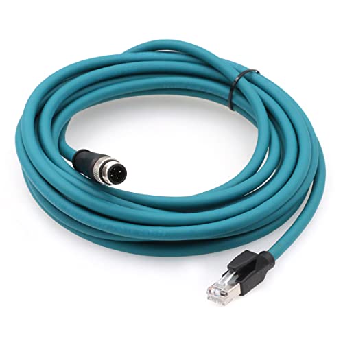 SZRMCC M12 Ethernet Cable D-Code 4 Pin Male to RJ45 Connector High Flex Cat5e Shielded Waterproof Network Cable for Industrial Camera Sensor (3m,Blue) - Image 5