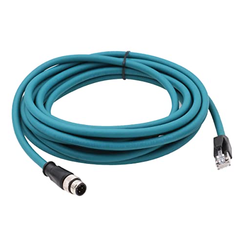 SZRMCC M12 Ethernet Cable D-Code 4 Pin Male to RJ45 Connector High Flex Cat5e Shielded Waterproof Network Cable for Industrial Camera Sensor (3m,Blue) - Image 2