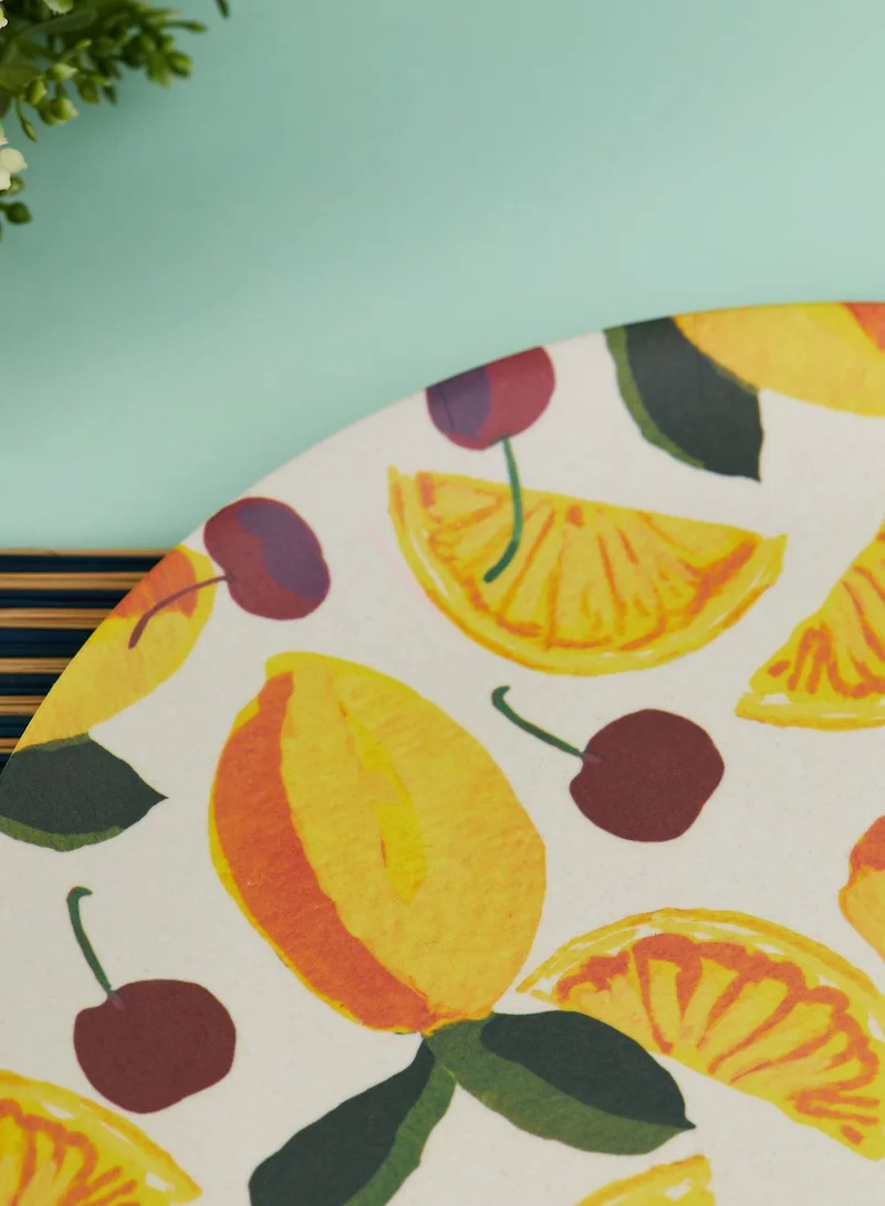Anthropologie Home Fruit Melamine Dinner Plate - Lemon