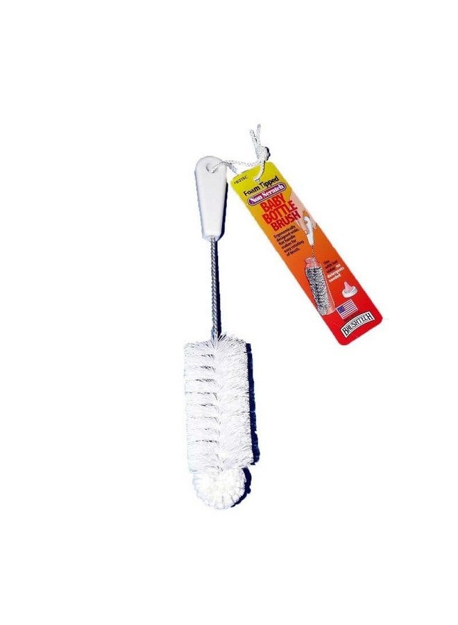 Brushtech Foam-Tipped Baby Bottle Brush, Pack of 2 - Durable & Soft Bristles & Foam Tip for Deep Bottle Cleaning - Made in USA, Cleaning Tools for Glass & Plastic Bottles - Image 5