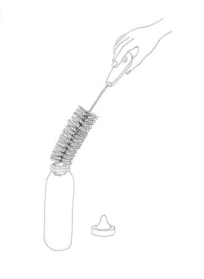 Brushtech Foam-Tipped Baby Bottle Brush, Pack of 2 - Durable & Soft Bristles & Foam Tip for Deep Bottle Cleaning - Made in USA, Cleaning Tools for Glass & Plastic Bottles - Image 2