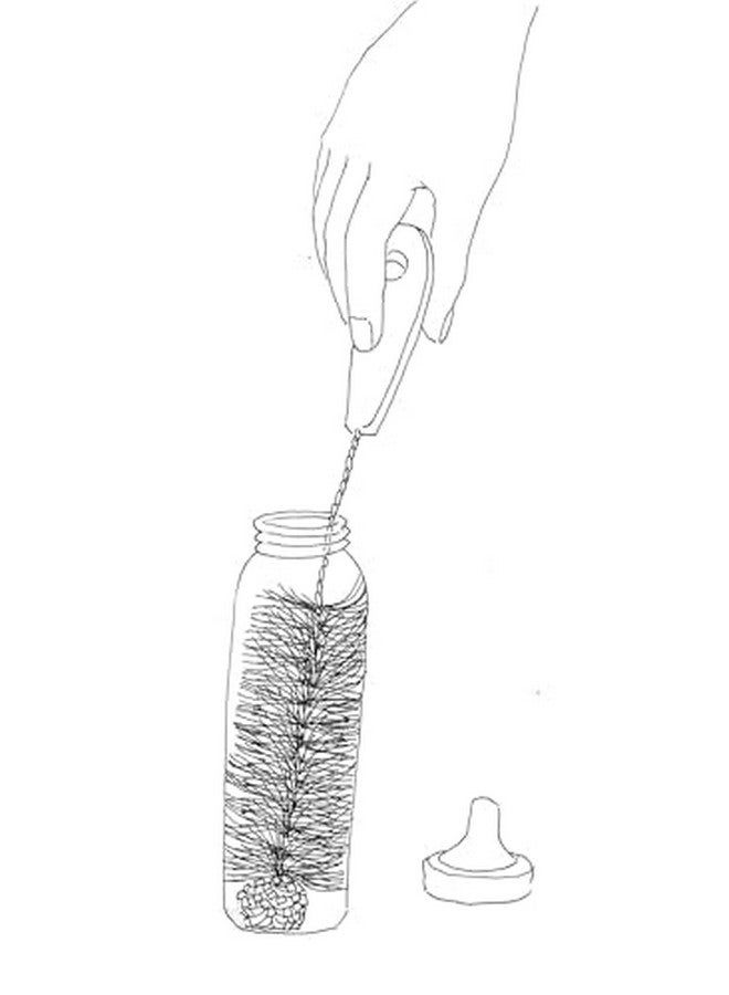 Brushtech Foam-Tipped Baby Bottle Brush, Pack of 2 - Durable & Soft Bristles & Foam Tip for Deep Bottle Cleaning - Made in USA, Cleaning Tools for Glass & Plastic Bottles - Image 3