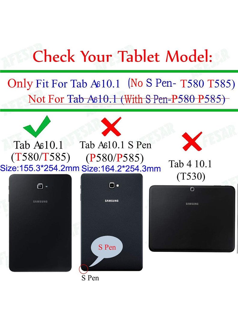 Theodor جراب قابل للطي واقٍ لجهاز Samsung Galaxy Tab A 10.1 - T580 2016 مع حامل ثلاثي الطيات مع خاصية الاستيقاظ التلقائي وغطاء مقاوم للصدمات من Aquarius - Image 2