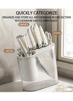 KASTWAVE Cutter Block Holder, Detachable Knife Holder Storage Rack,Transparent Storage Block for Knives,Easy Cleaning Cutter Rack Holder, Space Saving Universal Cutter Storage Block  - Image 4