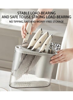 KASTWAVE Cutter Block Holder, Detachable Knife Holder Storage Rack,Transparent Storage Block for Knives,Easy Cleaning Cutter Rack Holder, Space Saving Universal Cutter Storage Block  - Image 5
