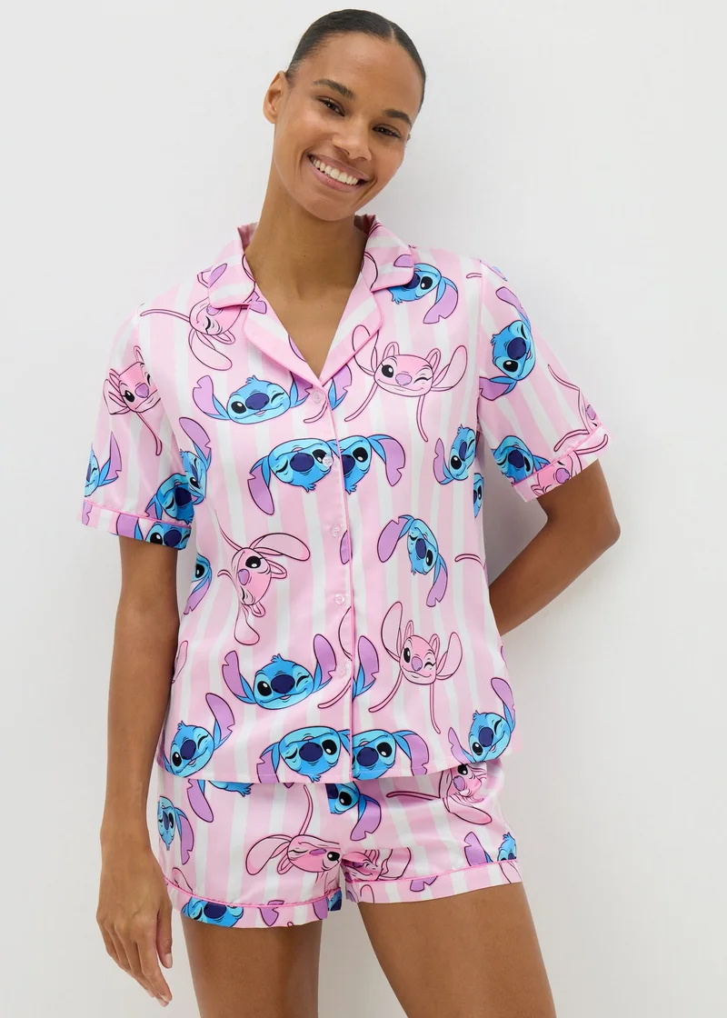 Matalan Pink Stitch Pyjama Set