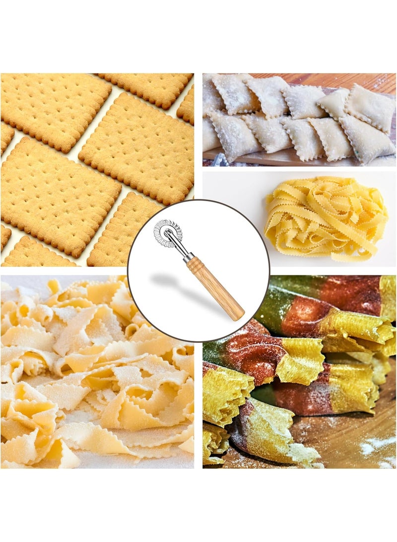 سوفام عجله قطعه المعجنات عجله قطعه رافيولي عجله قطعه مع بيتزا متدحرجه عجله قطعه الدبابيس صنع سبيكة الزنك المعجنه صنع قطعه للمطبخ 16 CM - Image 5