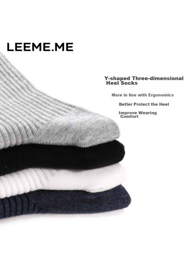 Leeme.me Li Mi Socks For Men, Spring Casual Socks, Men's Socks, Simple Mid-calf Socks, 4 White, One Size Fits All - Image 4
