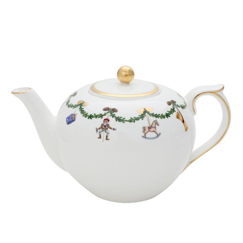 ROYAL COPENHAGEN Royal Copenhagen Star Fluted Christmas 1016965 Tea Pot 48 oz 