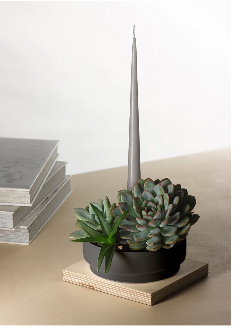 Aery Living Aery Living Orbital Step Black Medium Candle Holder  - Image 2