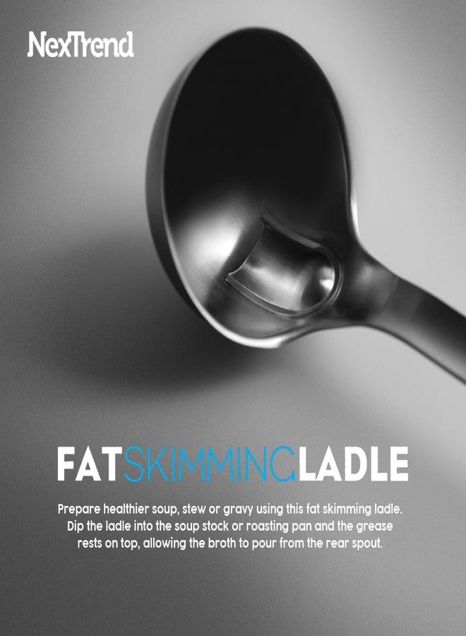 Nextrend Fat Skimming Ladle - Internal Spout and Tapered Lip for Improved Skimming, Stainless Steel - Image 5