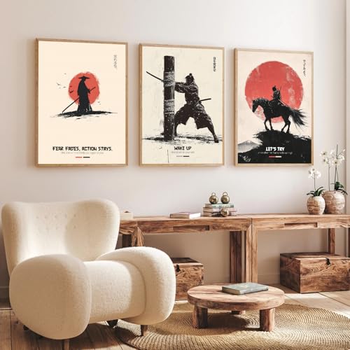 Gamya Framed Japan Samurai Theme Motivational Quote Posters For Office, Living Room, Bedroom Wall Decor - Aesthetic Room Decor (13x19 Inches) (Samurai 2) - Image 1