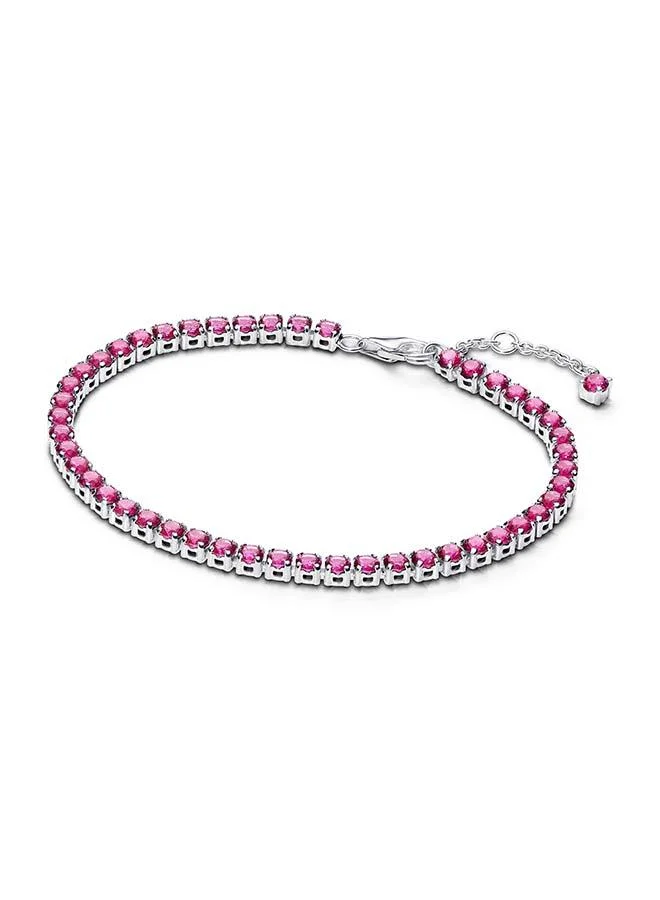 باندورا Sparkling Pink Tennis Bracelet