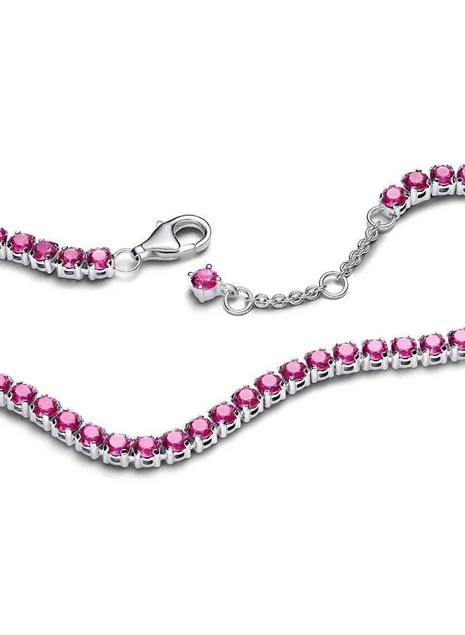 باندورا Sparkling Pink Tennis Bracelet
