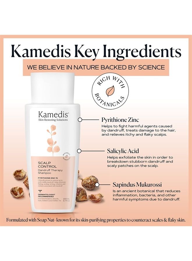 Kamedis شامبو علاج قشرة الرأس - يمنع ويهدئ فروة الرأس الحاكة والمتقشرة والحمراء، خالي من البارابين، خالي من الأصباغ، خالي من SLS، مثبت سريرياً، مصنوع في الولايات المتحدة، 6.7 أونصة سائلة - Image 5