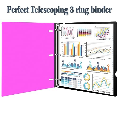 INFUN Telescoping 3 Ring Binder - 4PCS, Portable Plastic 3 Ring Binder with Telescoping Spine, Binders with Foldable Front Cover Holds 8.5"x11" Paper for School, Office, Homes - Image 4