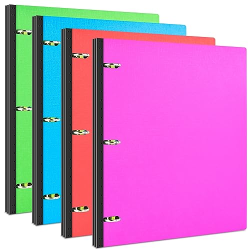 INFUN Telescoping 3 Ring Binder - 4PCS, Portable Plastic 3 Ring Binder with Telescoping Spine, Binders with Foldable Front Cover Holds 8.5"x11" Paper for School, Office, Homes - Image 1