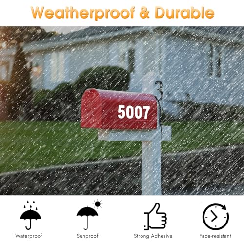 MOWPOG 80 PCS Reflective Mailbox Numbers for Outside, 3 Inch Self Adhesive Waterproof Vinyl Number Stickers for Signs, Door, Garbage Bins, House Address - Image 5