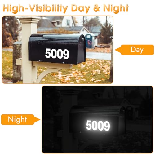 MOWPOG 80 PCS Reflective Mailbox Numbers for Outside, 3 Inch Self Adhesive Waterproof Vinyl Number Stickers for Signs, Door, Garbage Bins, House Address - Image 4