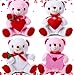 JellyArch 4 Pcs 118 Valentines Bear Stuffed Animals Cute Plush Bear Gifts for Girlfriend Holding Rose and Heart Plush Soft for Mother Wedding Anniversary Birthday - Image 2