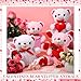 JellyArch 4 Pcs 118 Valentines Bear Stuffed Animals Cute Plush Bear Gifts for Girlfriend Holding Rose and Heart Plush Soft for Mother Wedding Anniversary Birthday - Image 4