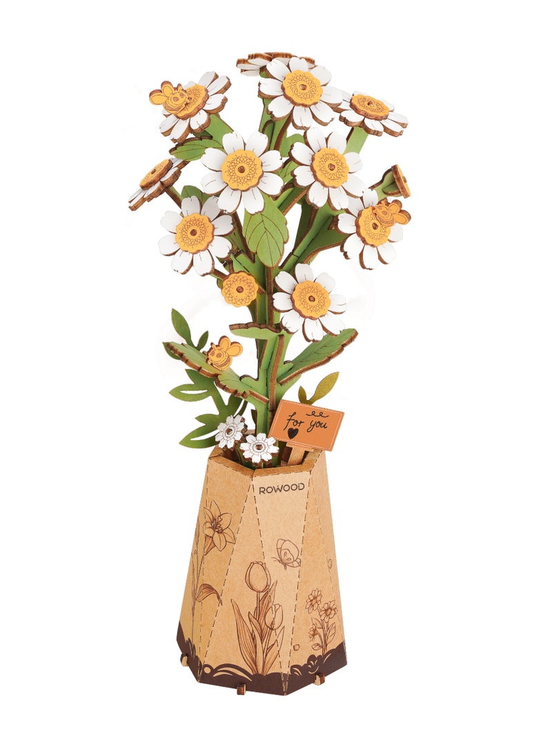Robotime ROBOTIME DIY Wooden Flower Chamomile 3D Wooden Puzzle TW061Success Decorative DIY Crafts/Birthday Gifts/Home Decor For Girls&Boys Teens&Adults  - Image 1