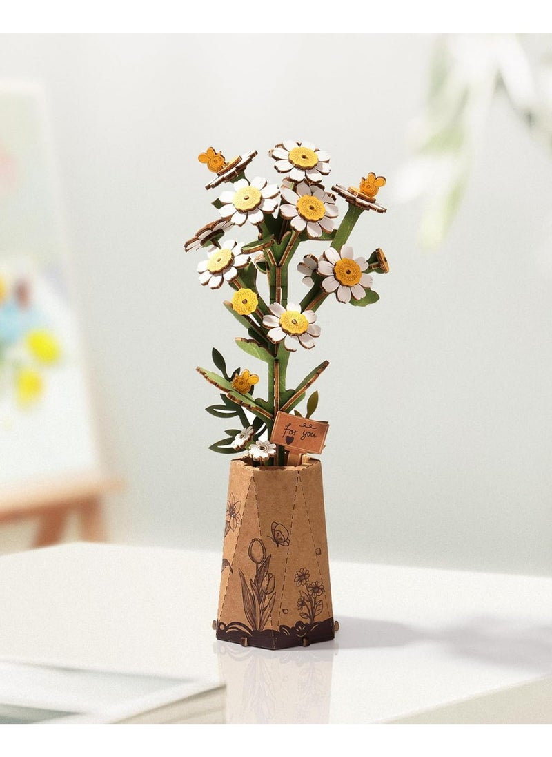 Robotime ROBOTIME DIY Wooden Flower Chamomile 3D Wooden Puzzle TW061Success Decorative DIY Crafts/Birthday Gifts/Home Decor For Girls&Boys Teens&Adults  - Image 2
