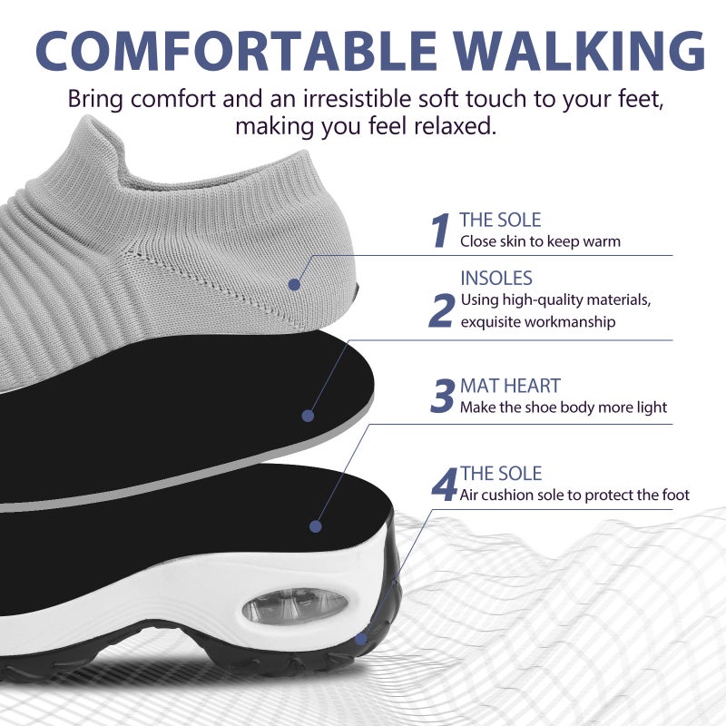 1 Pair Women Breathable Shoes Sports Shoes Sneakers Fashionable Gym Shoes - Image 3