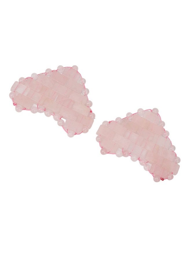 Brrnoo 2Pcs Rose Quartz Eye Mask Jadestone Eye Patch Reduce Facial Edema Relieve Eye Strain Heart Shaped Stone Eye Pad For Massage - Image 3
