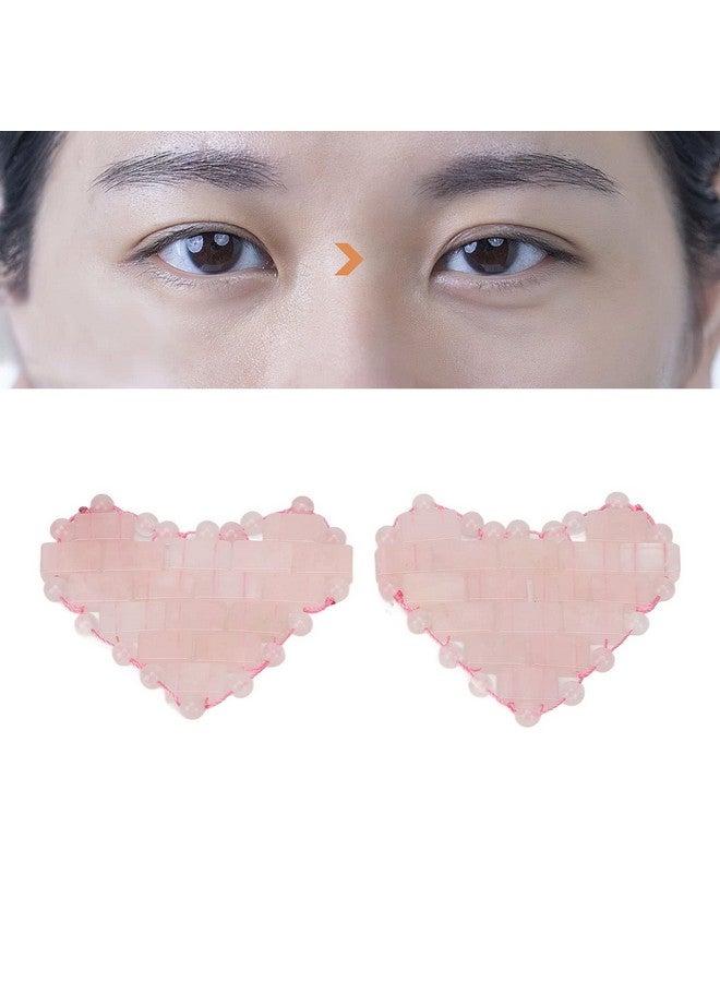 Brrnoo 2Pcs Rose Quartz Eye Mask Jadestone Eye Patch Reduce Facial Edema Relieve Eye Strain Heart Shaped Stone Eye Pad For Massage - Image 2