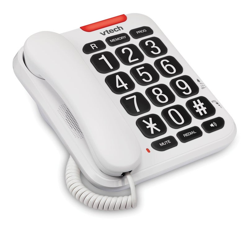 Vtech SA3100 Corded Senior Phone for Elderly with High-Contrast Large Buttons,Multilingual Talking Digits,Visual Ringer,Speed Dial,Speakerphone,No AC Power,Earpiece and Speakerphone Volume Control - Image 2
