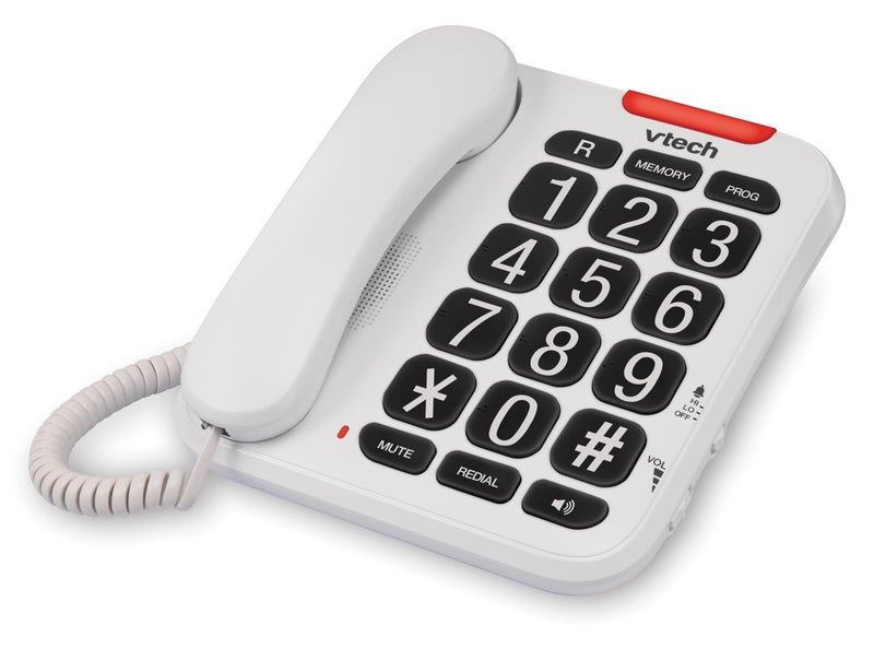 Vtech SA3100 Corded Senior Phone for Elderly with High-Contrast Large Buttons,Multilingual Talking Digits,Visual Ringer,Speed Dial,Speakerphone,No AC Power,Earpiece and Speakerphone Volume Control - Image 3