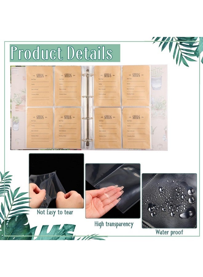 زانماي يتضمن منظم تخزين البذور في الحديقة 100 قطعة من مظاريف تخزين البذور و4 حلقات مقاس 10.6 × 12.6 بوصة، و120 جيبًا واقيات أوراق شفافة لمزارعي جمع بذور البستنة - Image 4