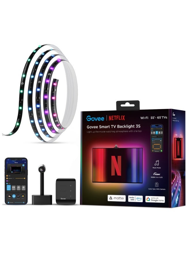 جوفي إضاءة خلفية للتلفاز Govee 3S (55~65 بوصة) مع علامة تجارية مشتركة لـ NETFLIX - Image 1