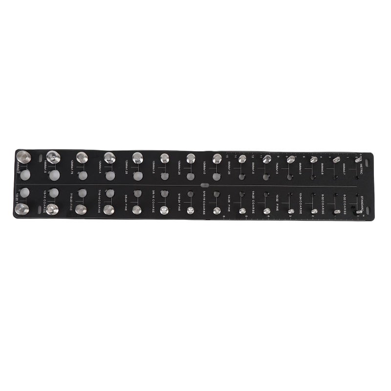 Thread Checker 28 Hole Metric Standard Board Metal Commonly Used Nut Screw Identifier Gauge Black - Image 1