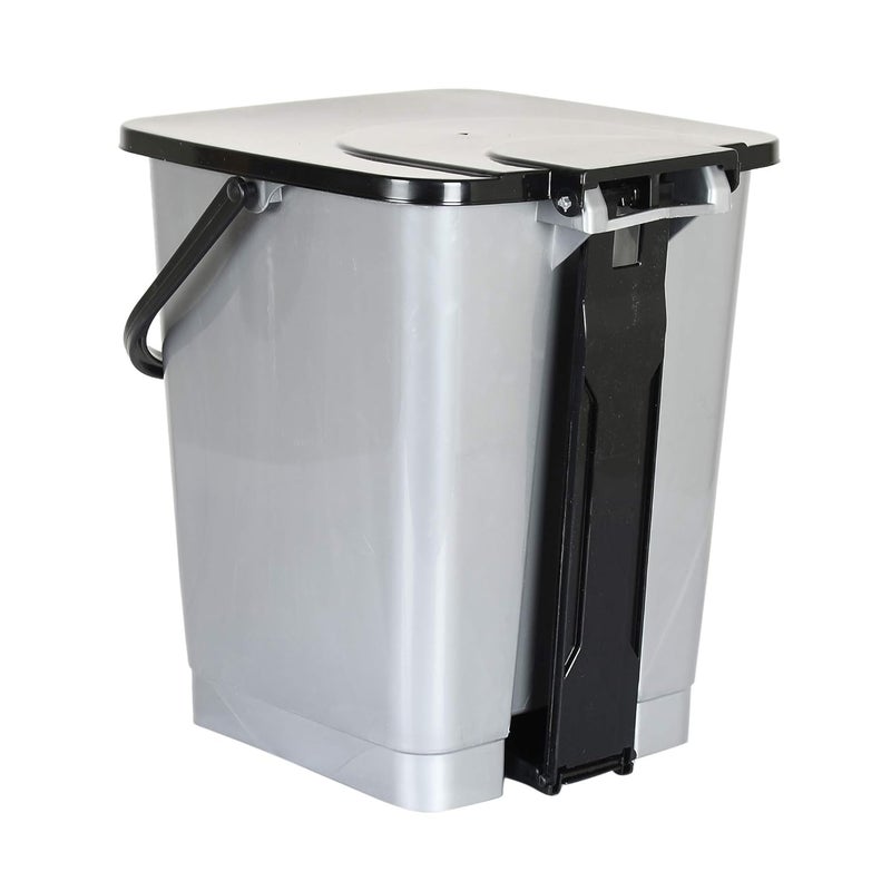 Kuber Industries Kuber Industries StepOn Pedal DustbinWaste Bin with LidSolid Color Durable PlasticSize 24 x 24 x 30 CM Capicity 10 Ltr GreyKUBMART16403  - Image 4