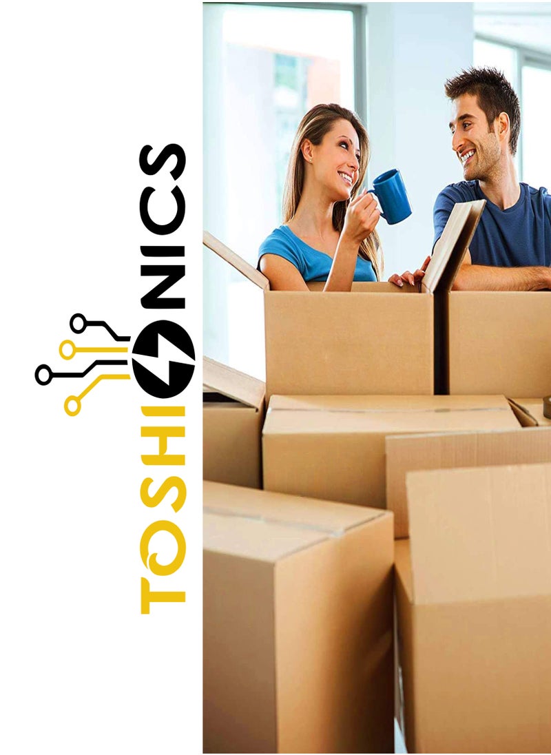 Toshonics - Heavy-Duty Double Wall Cardboard Boxes (55 x 55 x 70 cm) – Extra-Large Moving & Storage Boxes, 5-Ply, Recyclable, Holds Up to 35kg – 5 PCS - Image 1