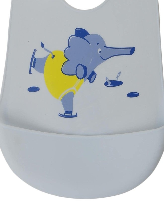 GUCHIGU Silicone Baby Bibs Easily Wipe Clean - Comfortable Soft Super Light Weight Waterproof 6 Loop Adjustable Feeding Bib for Babies Keeps Stains Off (Multicolor Set) (Sketing Elephant) - Image 2
