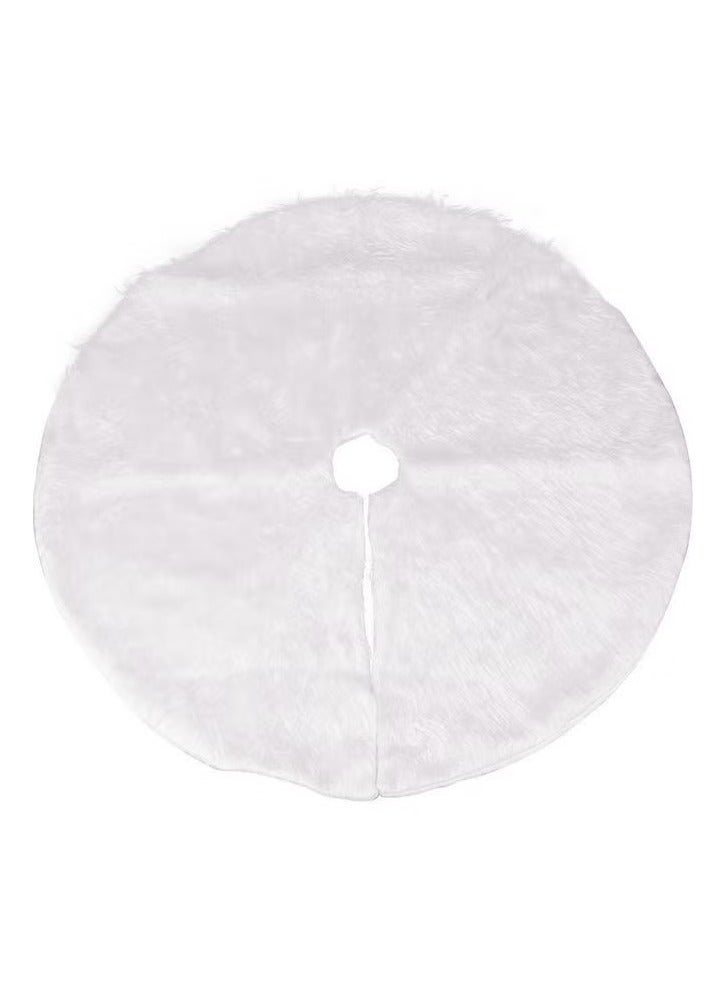 ACLIX Plush Long Haired Artificial Tree Skirt Decoration White - Image 1
