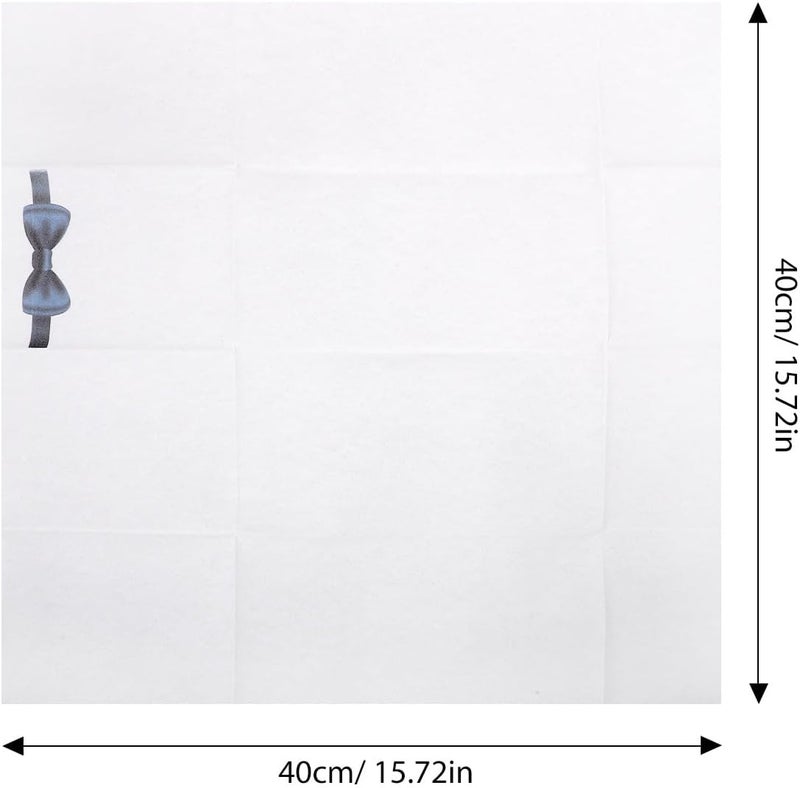 Disposable Paper Dinner Napkins 40x40cm 50pcs Navy Bow Tie Print Table Napkins for Restaurant Hotel Party and Family Gathering - Image 2