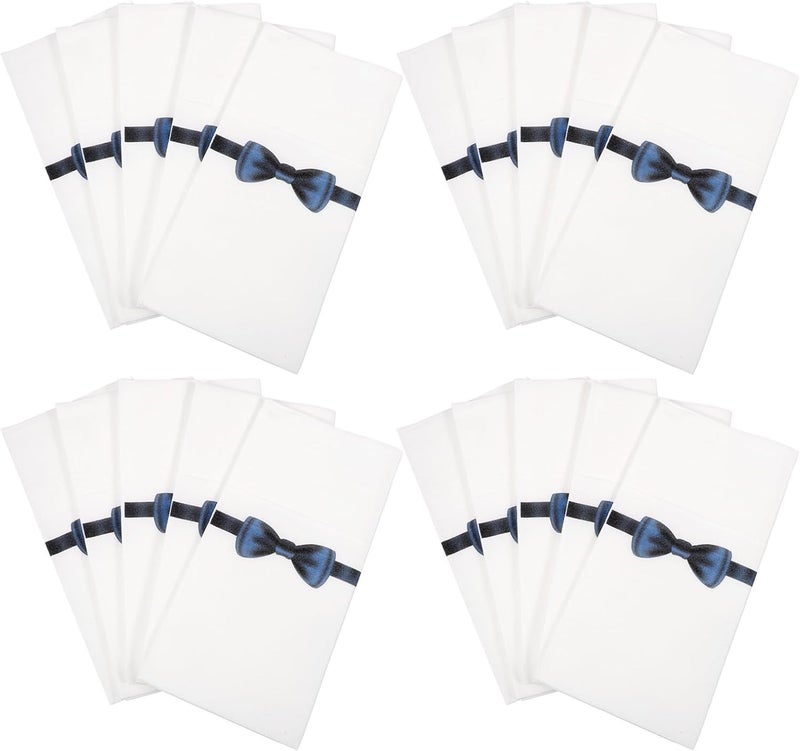Disposable Paper Dinner Napkins 40x40cm 50pcs Navy Bow Tie Print Table Napkins for Restaurant Hotel Party and Family Gathering - Image 1