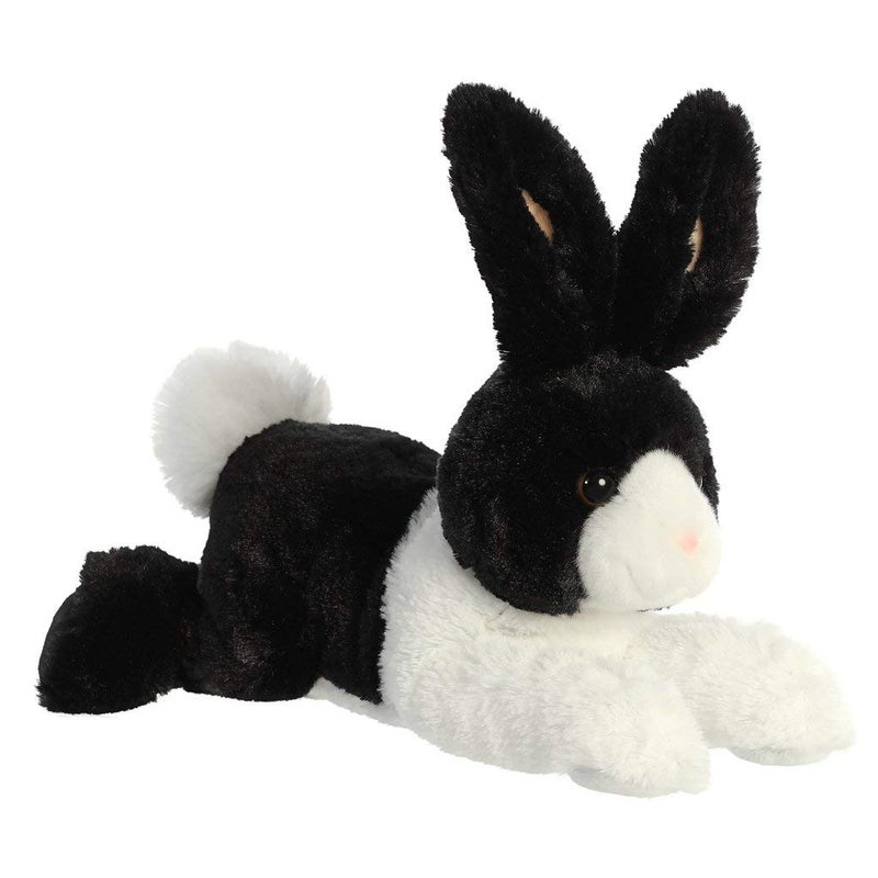 Aurora Adorable Flopsie Dutch Rabbit Stuffed Animal - Playful Ease - Timeless Companions - Black 12 Inches - Image 1