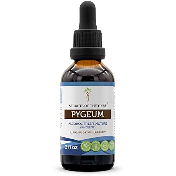 Secrets of the Tribe Pygeum Tincture Alcohol-Free Extract, Wildcrafted Pygeum Africanum Dried Bark (2 FL OZ) - Image 1