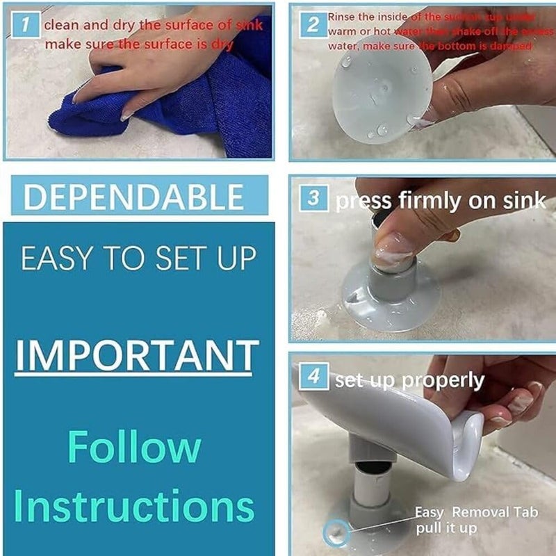 DUDSCOG Leaf-Shape Self Draining Soap Dish Holder - Suction Cup Soap Box for Shower, Bathroom, Kitchen, Bathtub, Easy Clean Design for Wash Basins - Image 3