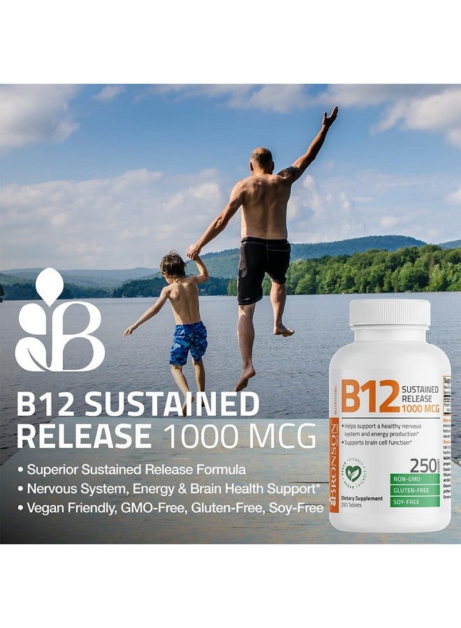 Bronson Vitamin B12 1000 mcg Sustained Release Premium Non GMO Tablets Supports Nervous System, Healthy Brain Function and Energy Production, 180 Tablets - Image 3