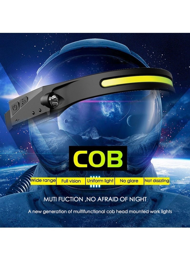 ELTRAZONE LED Headlamp Sensor Headlight with Built-in Battery – USB Rechargeable Flashlight Head Lamp Torch with 5 Lighting Modes – Hands-Free Work Light for Cycling, Running, Camping, Hiking, Reading, and Fishing - Image 4