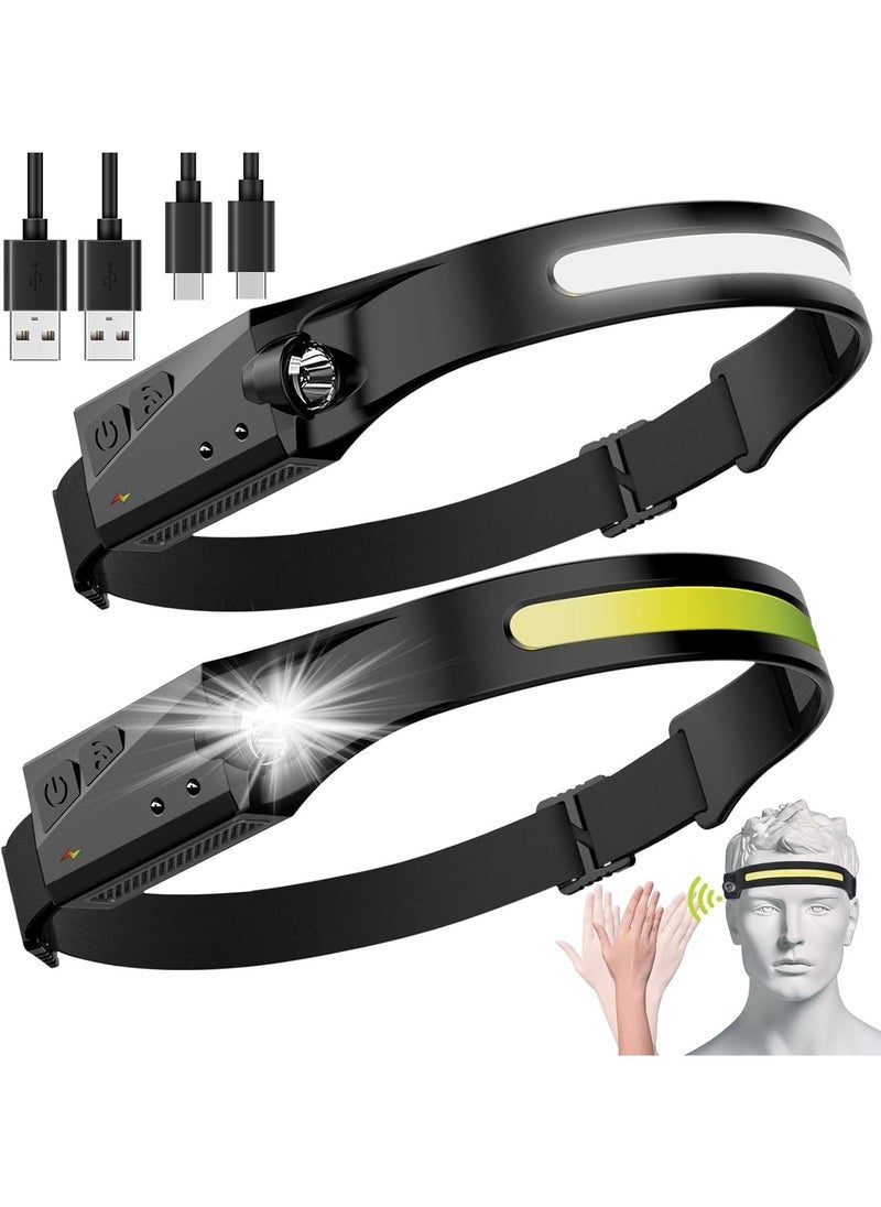 ELTRAZONE LED Headlamp Sensor Headlight with Built-in Battery – USB Rechargeable Flashlight Head Lamp Torch with 5 Lighting Modes – Hands-Free Work Light for Cycling, Running, Camping, Hiking, Reading, and Fishing - Image 2