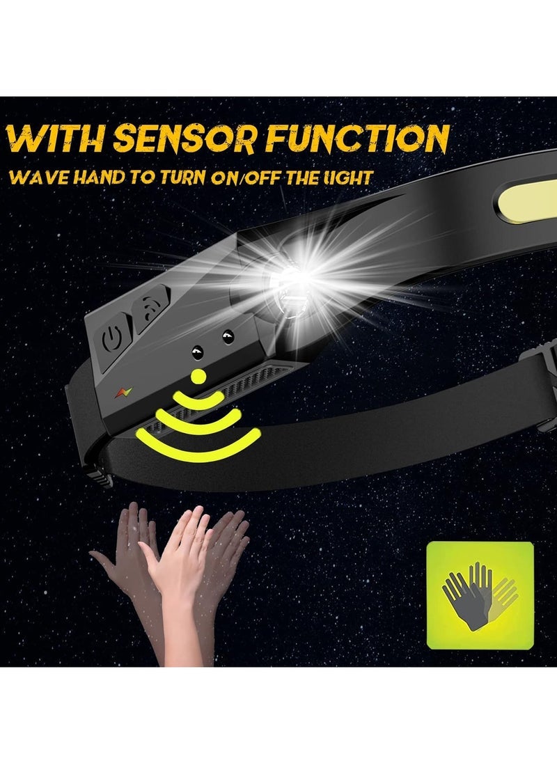 ELTRAZONE LED Headlamp Sensor Headlight with Built-in Battery – USB Rechargeable Flashlight Head Lamp Torch with 5 Lighting Modes – Hands-Free Work Light for Cycling, Running, Camping, Hiking, Reading, and Fishing - Image 3