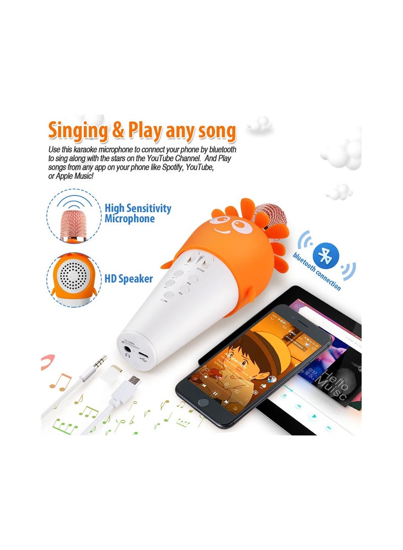 Excefore Microphone, Karaoke Wireless Microphone for Kids, Bluetooth Wireless Microphone Home Party Toys, Child Karaoke with Colorful Lights Magic Voice Changing, Echo Speaker, For Boys Girls - Image 2