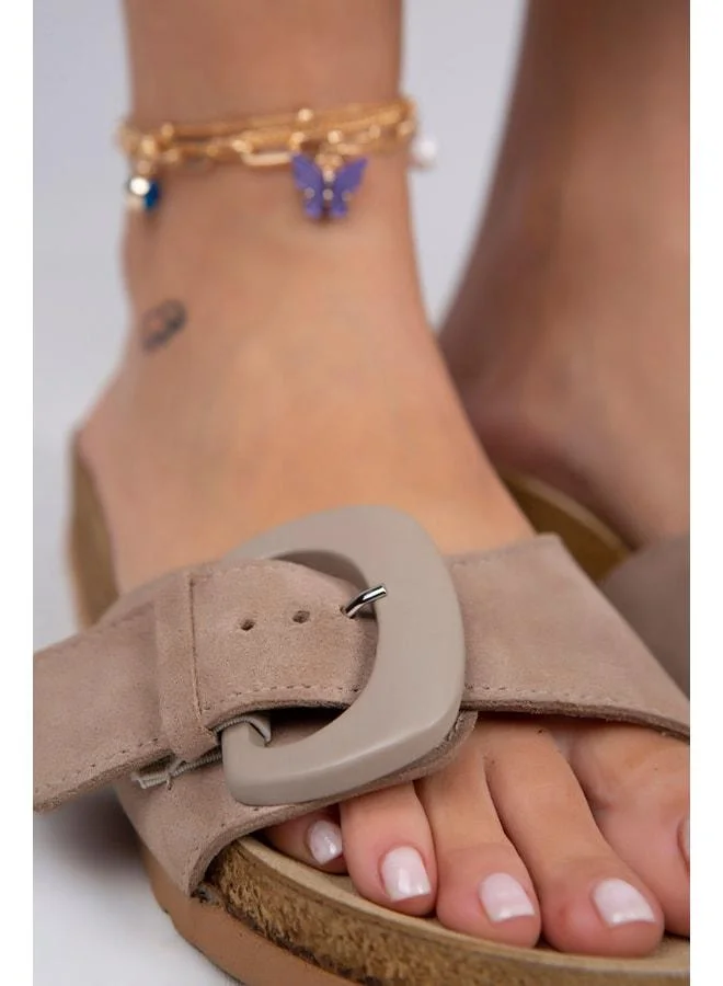 Manijero  Alandra Women's Genuine Leather Single-Strap Open-Vizor Slipper. for Women | Best Price UAE